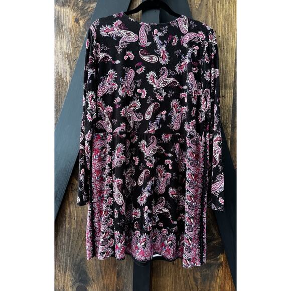 J JILL WEAREVER COLLECTION Size XL Floral Paisley Long Sleeve Tunic Top - Picture 2 of 8